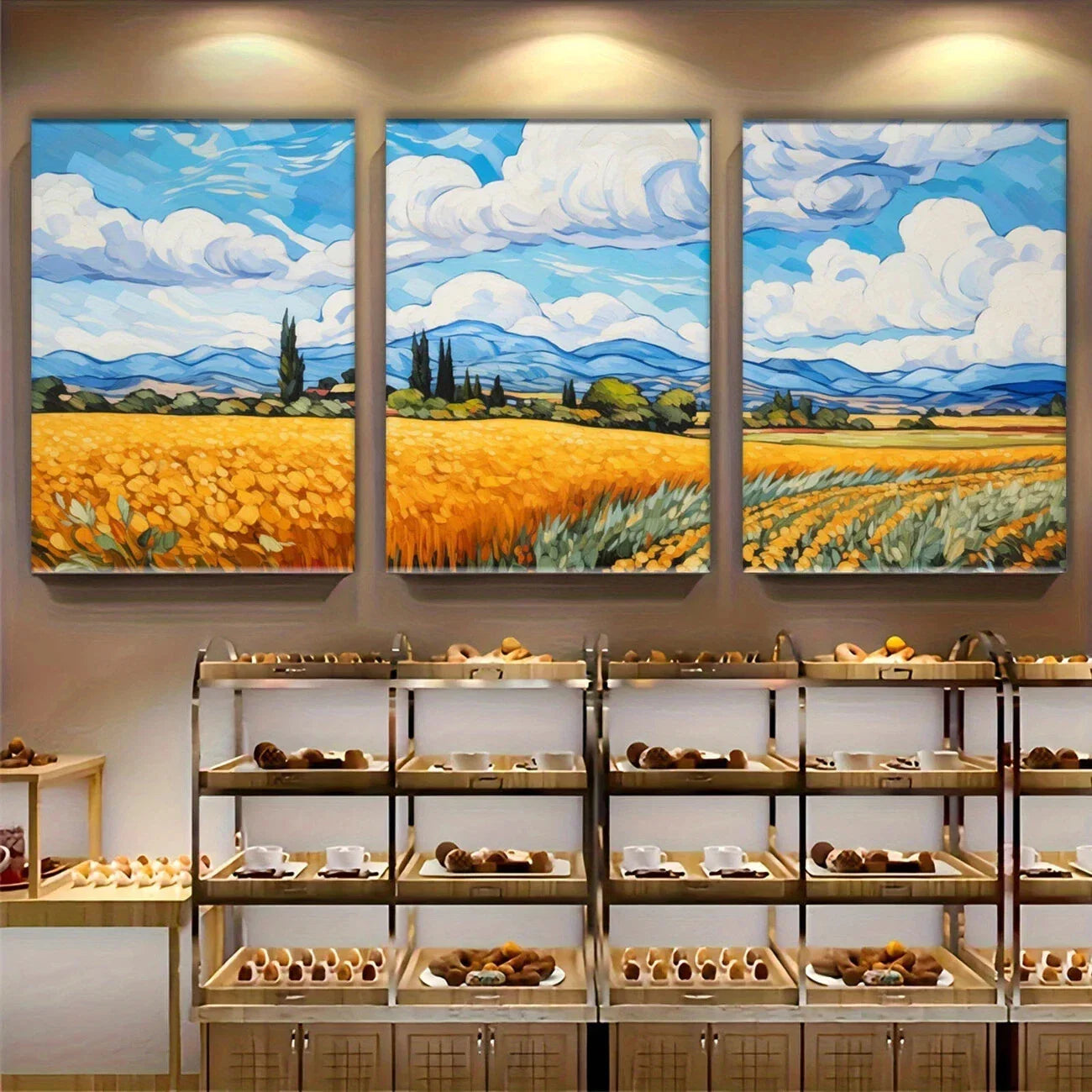 3pcs Rural Landscape Decoration Nature Metal Print Ready to Hang Art