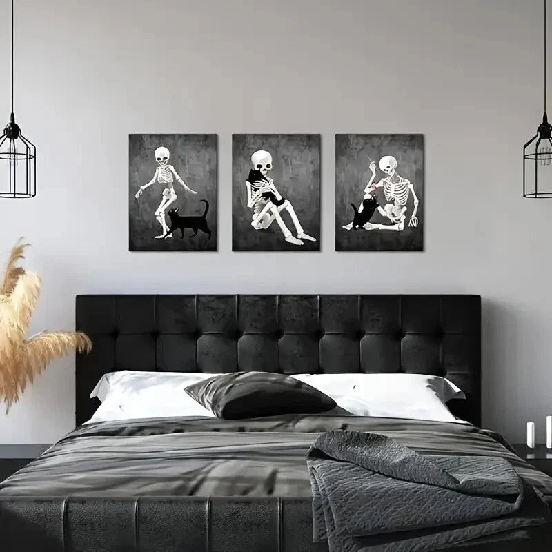 3pcs Art Deco, Modern, Retro Style Metal Print Ready to Hang Art