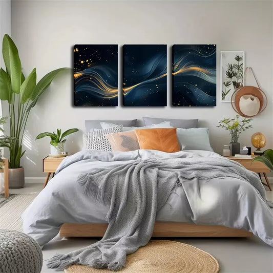 3pcs Solid Pattern Landscape Theme Wall Art Set Canvas Framed 40x60cm - High Quality Print 100% Australian Made Wall Canvas Ready to Hang