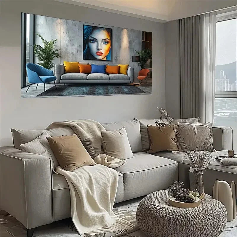 Modern Abstract Landscape Wall Art wall canvas office home room framed 120x60cm