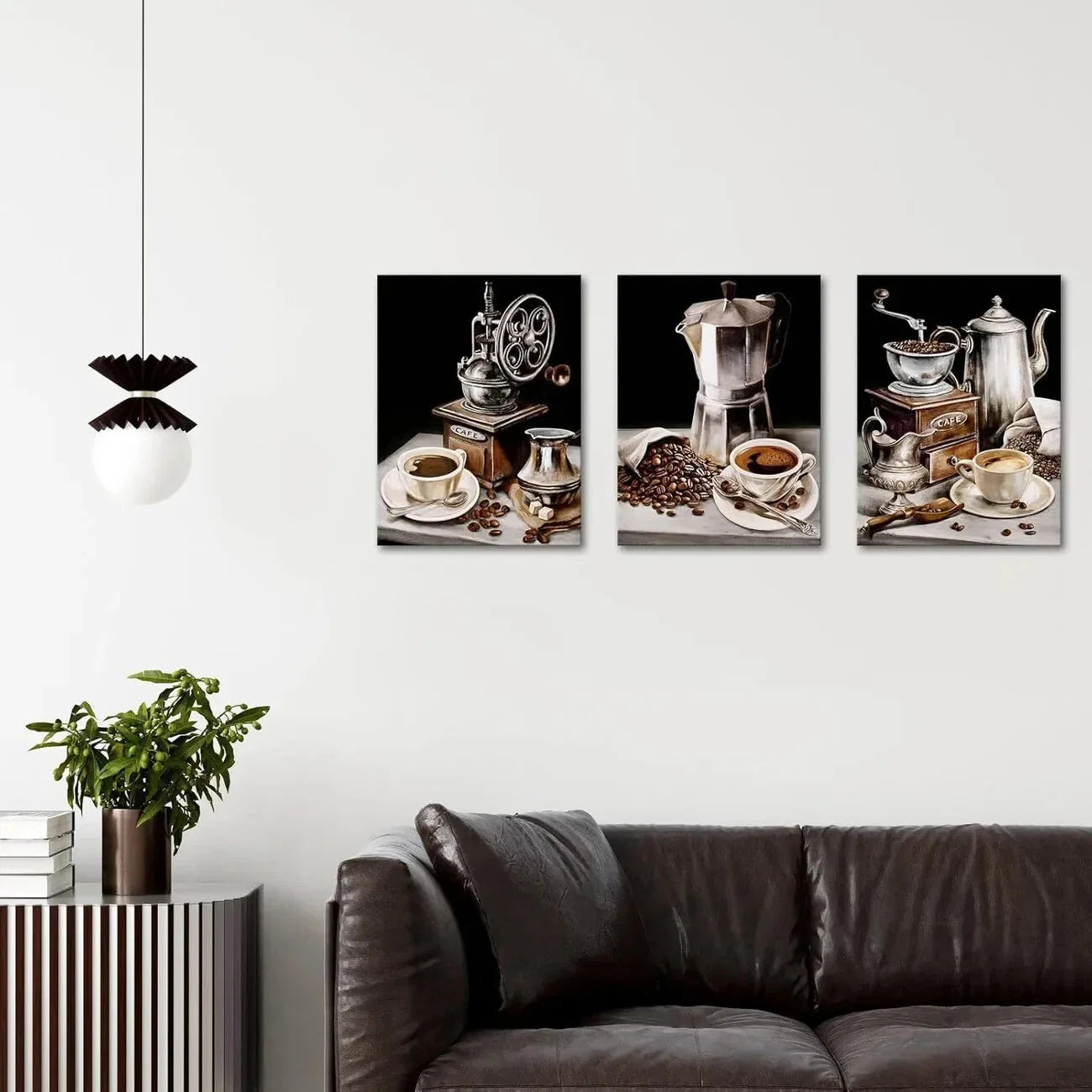 3pcs Vintage Coffee Bean Rustic Metal Print Ready to Hang Art