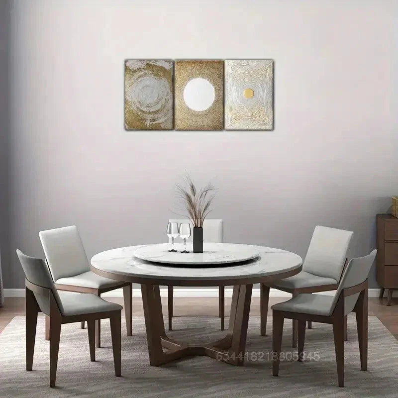 3pcs Golden sun decoration poster, Metal Print Ready to Hang Art