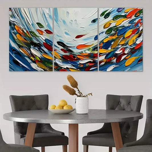 3pcs Colorful Abstract Watercolor Oil Painting Canvas Framed 40x60cm - High Quality Print 100% Australian Made Wall Canvas Ready to Hang