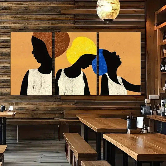 3pcs Vintage Poster Black Art Print Decoration Metal Print Ready to Hang Art