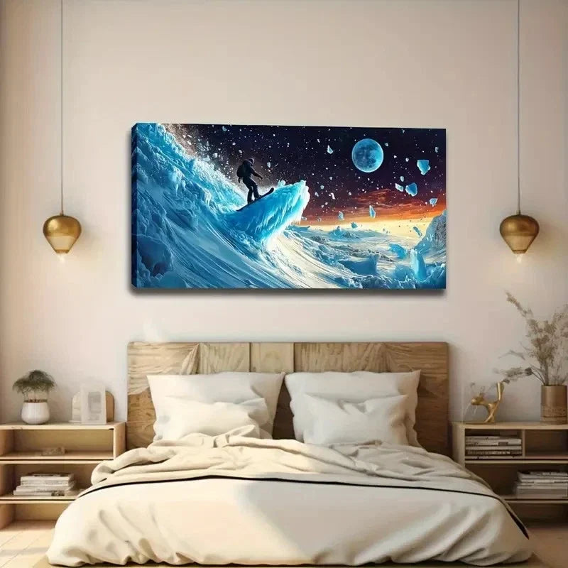 Abstract Human Ice Modern Wall Art Canvas Office Home Room Framed 120x60cm