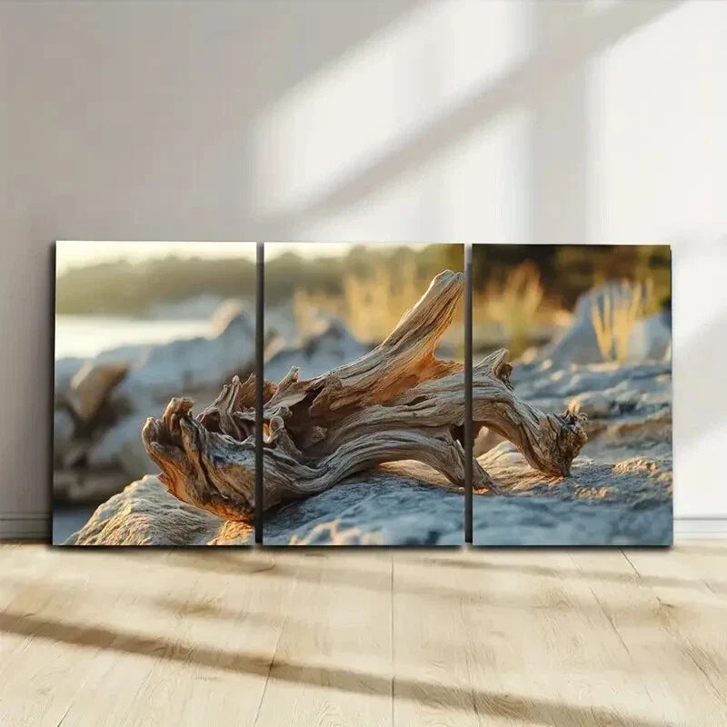3pcs Modern Beach Landscape Wall Art Set Canvas Framed 40x60cm - High Quality Print 100% Australian Made Wall Canvas Ready to Hang