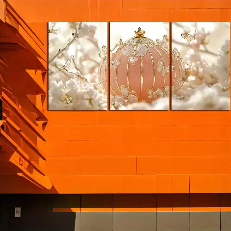 3pcs Butterfly Lantern Canvas Framed 40x60cm - High Quality Print 100% Australian Made Wall Canvas Ready to Hang