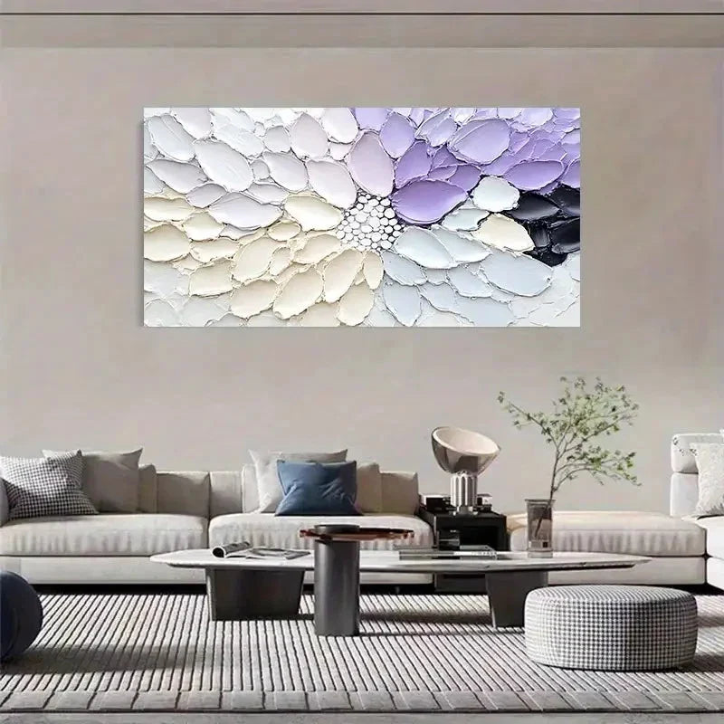 Abstract Lavender Gray Texture Wall Art Canvas Office Home Room Framed 120x60cm