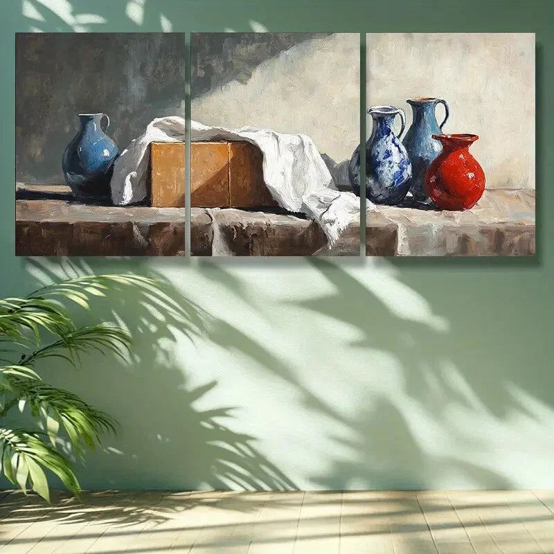 3pcs Pot and kettle Coffee Metal Print Ready to Hang Art