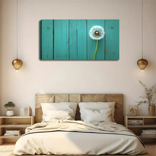 Dandelion In Front Green Board Wall Art Canvas Office Home Room Framed 120x60cm