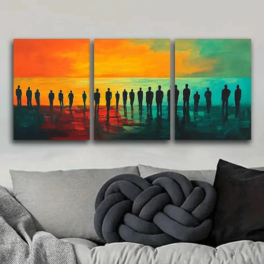 3pcs Tormented people Art Painting Metal Print Ready to Hang Art