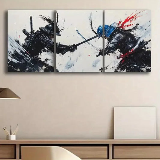 3pcs Two SamuraiArt Canvas Framed 40x60cm - High Quality Print 100% Australian Made Wall Canvas Ready to Hang