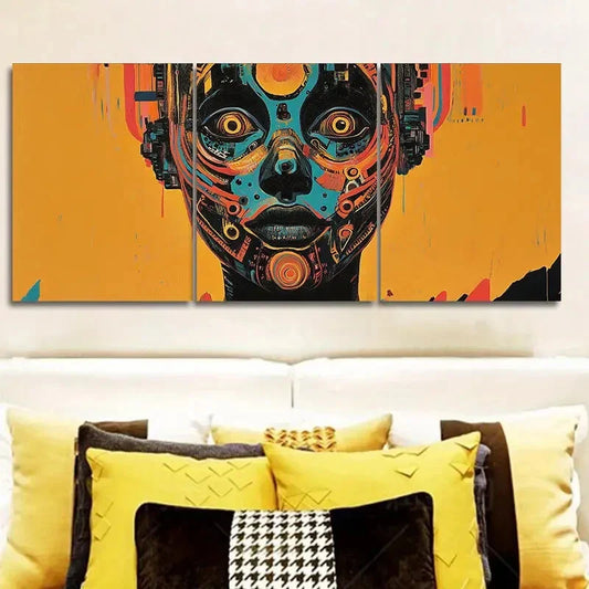 3pcs Cyborg-Inspired Canvas Wall Art Set Canvas Framed 40x60cm - High Quality Print 100% Australian Made Wall Canvas Ready to Hang