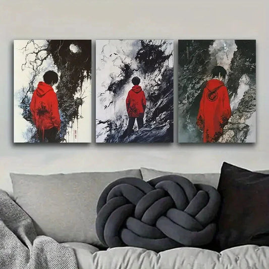 3pcs Dark Lord of hell (4) Wall Art Set Canvas Framed 40x60cm - High Quality Print 100% Australian Made Wall Canvas Ready to Hang
