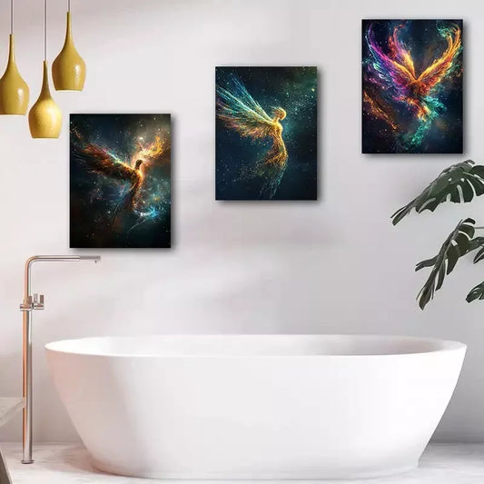 3pcs Fantasy Phoenix Canvas Framed 40x60cm - High Quality Print 100% Australian Made Wall Canvas Ready to Hang