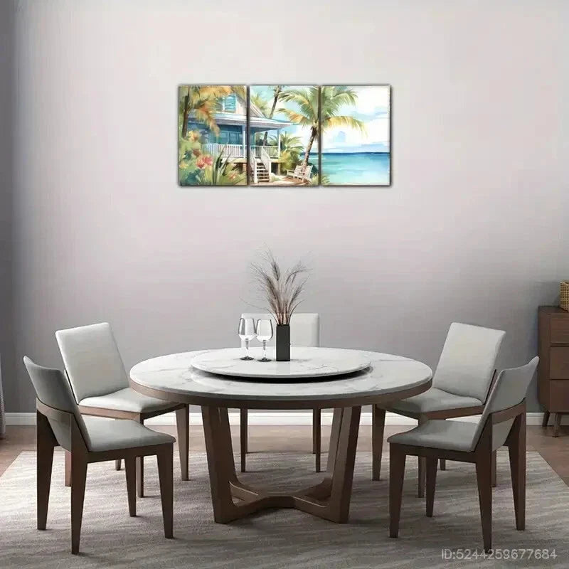 3pcs Florida Travel Poster Tropical Beach Decor Metal Print Ready to Hang Art