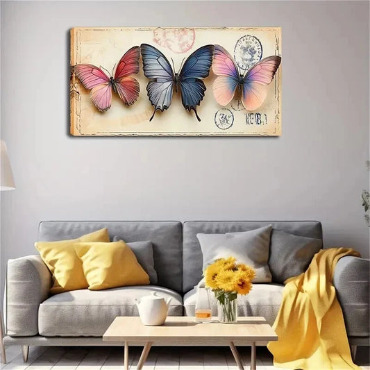 Colorful Butterfly Wings Décor Wall Art Canvas Office Home Room Framed 120x60cm