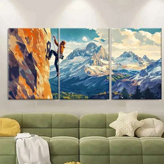 3pcs Featuring a Bouldering Adventure Travel Metal Print Ready to Hang Art