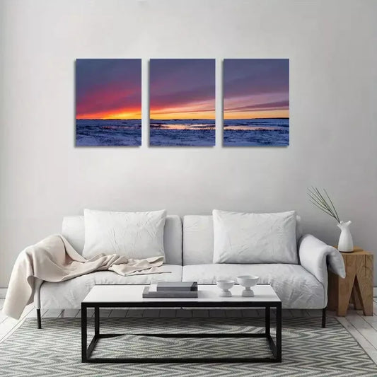 3pcs Painting of Sunset Clouds Natural Scenery Canvas Framed 40x60cm - High Quality Print 100% Australian Made Wall Canvas Ready to Hang