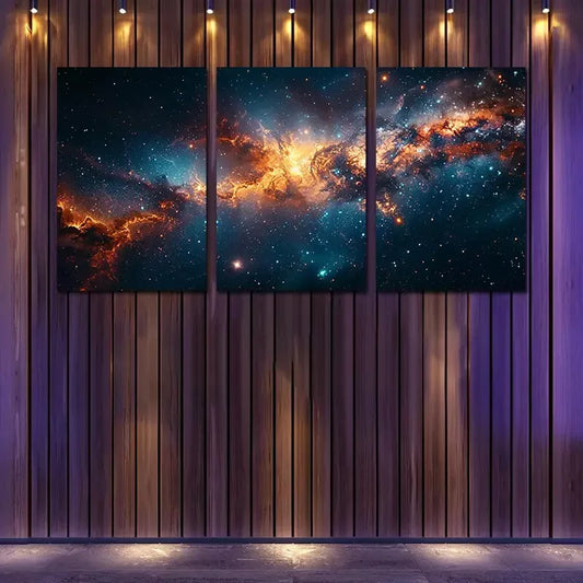 3pcs Space Nebula Starry Sky Canvas Framed 40x60cm - High Quality Print 100% Australian Made Wall Canvas Ready to Hang
