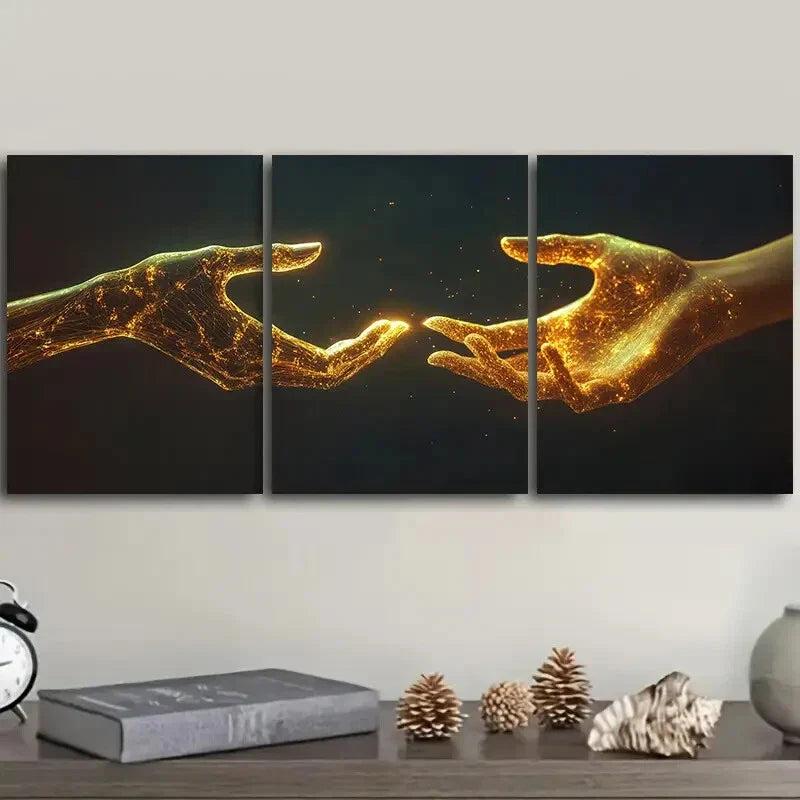 3pcs Mechanical hand Wall Art Set Canvas Framed 40x60cm - High Quality Print 100% Australian Made Wall Canvas Ready to Hang