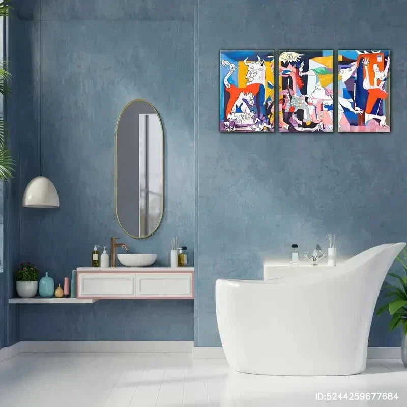 3pcs Vibrant Abstract Colorful Expressionist Metal Print Ready to Hang Art