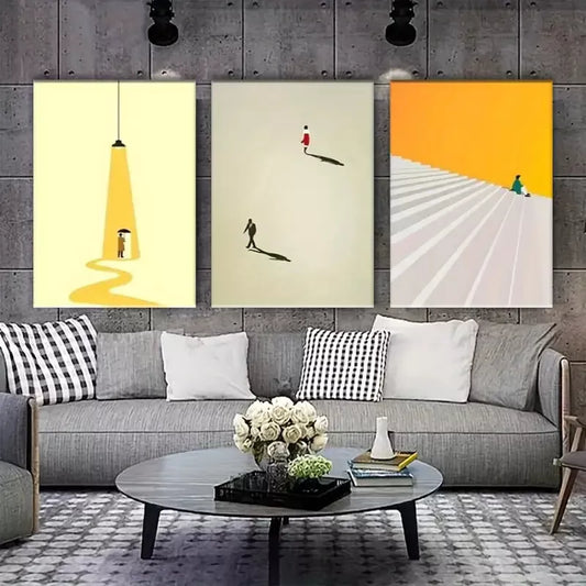 3pcs Abstract & Figurative Canvas Framed 40x60cm - High Quality Print 100% Australian Made Wall Canvas Ready to Hang