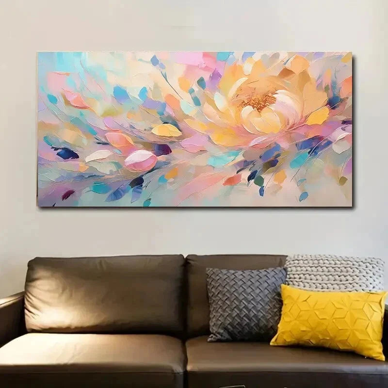 Modern Abstract Floral Wall Art wall canvas office home room framed 120x60cm