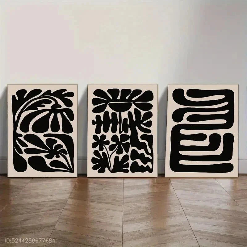 3pcs Minimalist Geometric Patterns Metal Print Ready to Hang Art