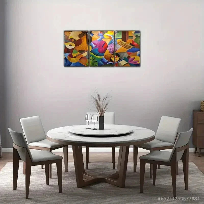 3pcs Street Art, Pop Art, Abstract Art Style Metal Print Ready to Hang Art