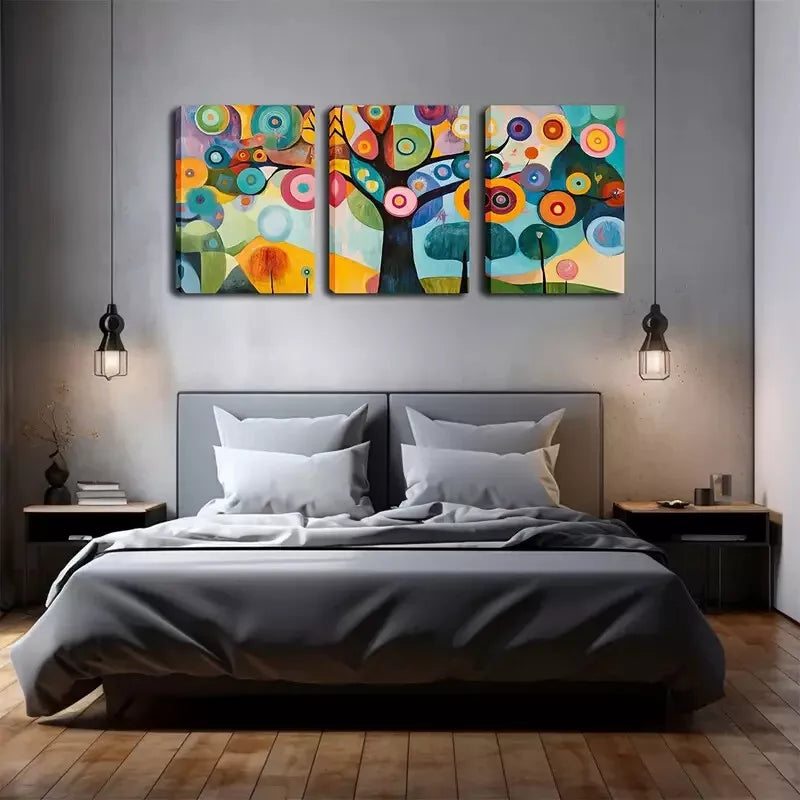 3pcs Abstract Woods, Big Trees Wall Art Set Canvas Framed 40x60cm - High Quality Print 100% Australian Made Wall Canvas Ready to Hang