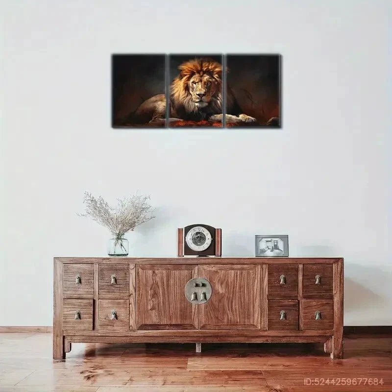 3pcs Animal Portrait Art Poster Vintage Poster Metal Print Ready to Hang Art