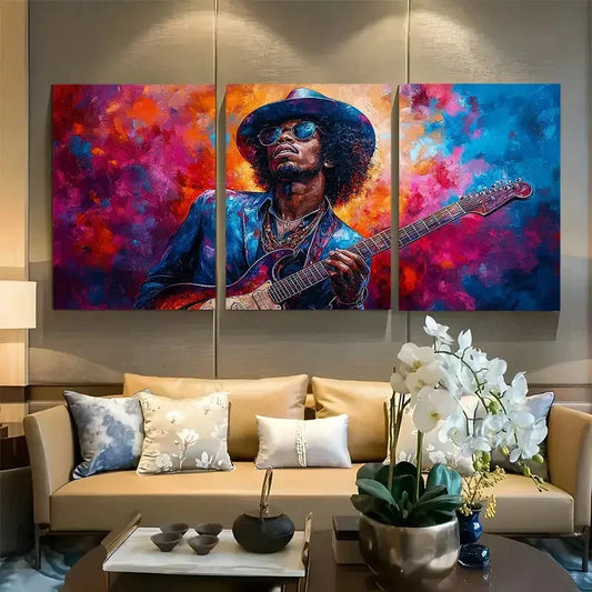 3pcs Jimi Hendrix African American Rock N Roll Metal Print Ready to Hang Art