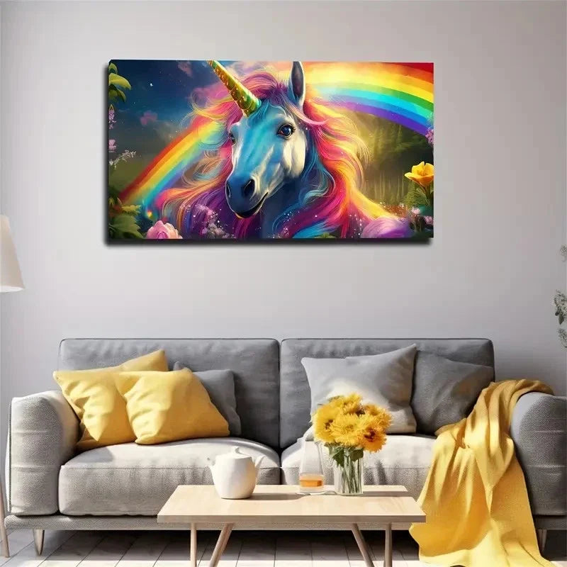 Vibrant Bohemian Modern Wall Art Canvas Office Home Room Framed 80x45cm