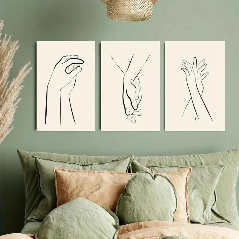 3pcs Modern Minimalist Line Metal Print Ready to Hang Art