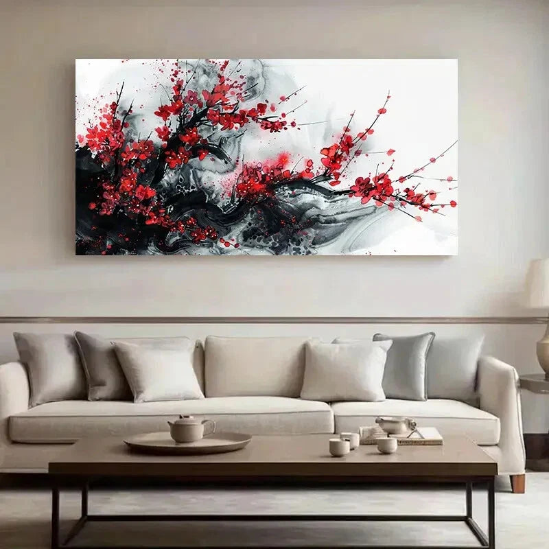 Abstract Plum Blossom Wall Art wall canvas office home room framed 120x60cm