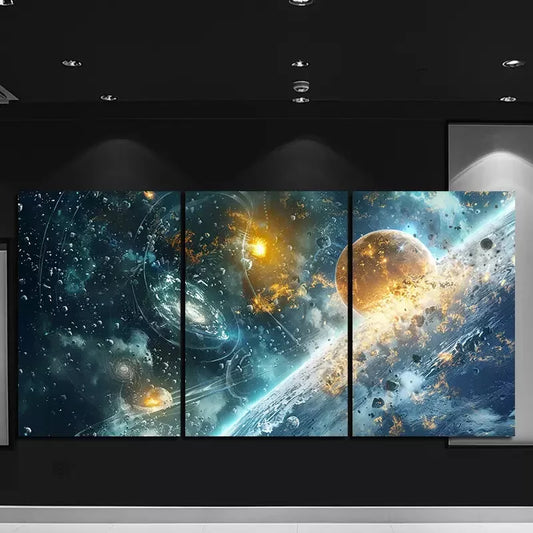 3pcs Space Themed Canvas Framed 40x60cm - High Quality Print 100% Australian Made Wall Canvas Ready to Hang
