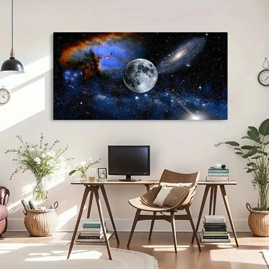 Starry Night Sky Milky Way Wall Art Canvas Office Home Room Framed 120x60cm