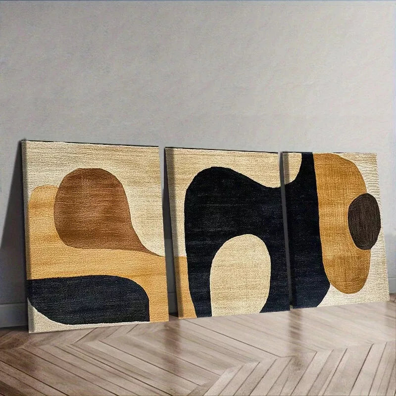 3pcs Abstract Carpet Design Wall Art Set Canvas Framed 40x60cm - High Quality Print 100% Australian Made Wall Canvas Ready to Hang