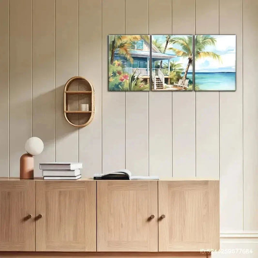3pcs Florida Travel Poster Tropical Beach Decor Metal Print Ready to Hang Art