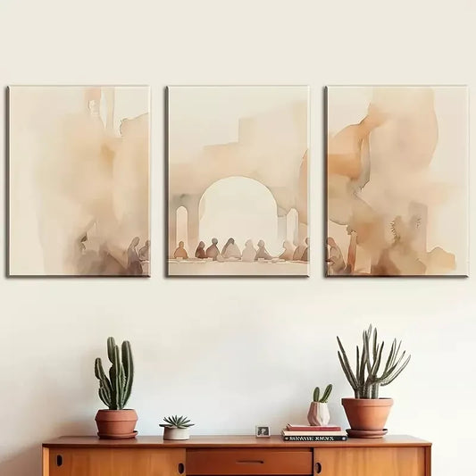 3pcs Simple Style Ink Paint Spring and Summer Wall Art Set Canvas Framed 40x60cm - High Quality Print 100% Australian Made Wall Canvas Ready to Hang