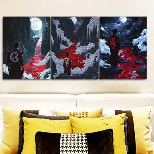 3pcs Dark Lord of hell Metal Print Ready to Hang Art