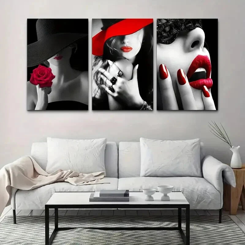 3pcs beautiful cool sexy actress Metal Print Ready to Hang Art