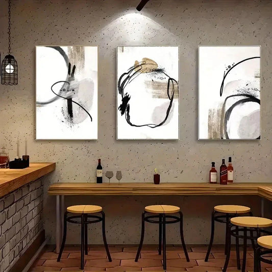 3pcs Abstract Art Smooth Colors Poster Dormitory Metal Print Ready to Hang Art