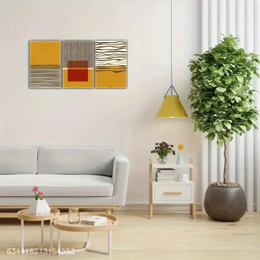 3pcs Minimalist Graceful Spatial Artistic Display Metal Print Ready to Hang Art
