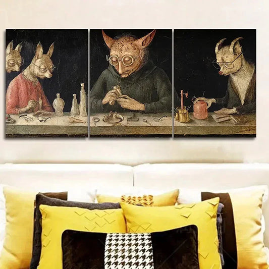 3pcs Classic Modern In the Creative Studio Wall Art Set Canvas Framed 40x60cm - High Quality Print 100% Australian Made Wall Canvas Ready to Hang