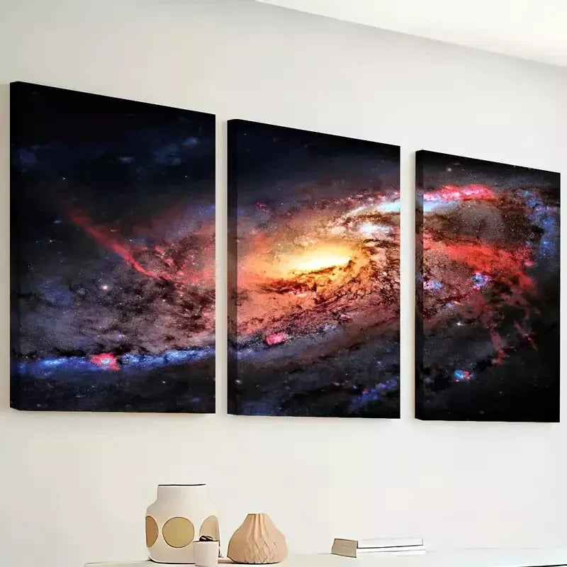 3pcs A Cosmic Theme Galaxy Outer Space Canvas Framed 40x60cm - High Quality Print 100% Australian Made Wall Canvas Ready to Hang