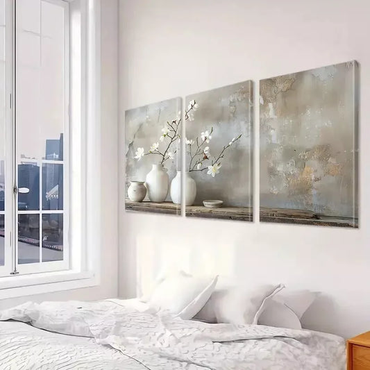 3pcs White Orchid Canvas Framed 40x60cm - High Quality Print 100% Australian Made Wall Canvas Ready to Hang