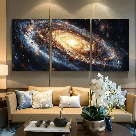 3pcs The Universe, Space Exploration, Galaxy Metal Print Ready to Hang Art