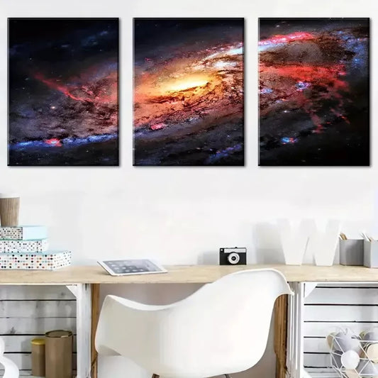 3pcs A Cosmic Theme Galaxy Outer Space Canvas Framed 40x60cm - High Quality Print 100% Australian Made Wall Canvas Ready to Hang
